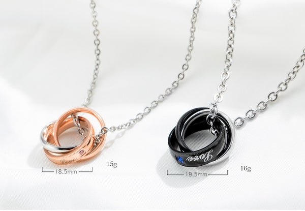 His & Hers Matching Set Valentine Ring Couple Necklace Couple Jewelry Set-Couple Necklace-SunnyHouse Jewelry