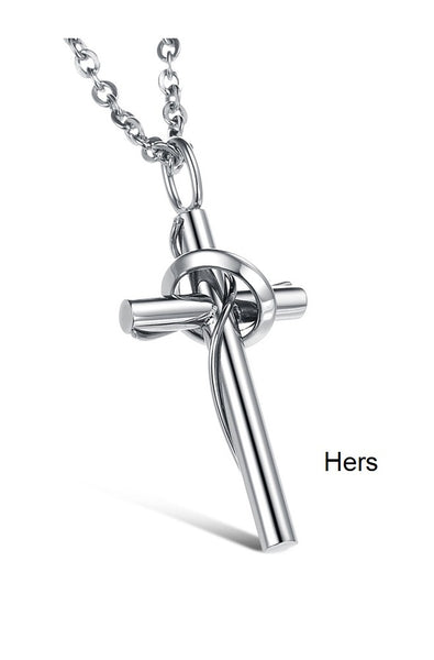 His & Hers Matching Set Lingering Love Cross Couple Necklace Couple Jewelry Set-Couple Necklace-SunnyHouse Jewelry
