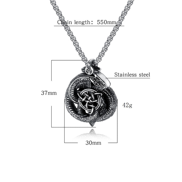 Men's Fashion Snake Pendant Necklace-Mens Pendant Necklace-SunnyHouse Jewelry