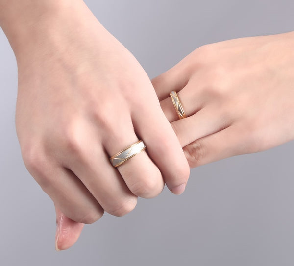 His & Hers Matching Set Simple and Creative Couple Rings, Wedding Band Set, Valentine, Anniversary, Wedding, Promise, Engagement Ring-Couple Rings-SunnyHouse Jewelry