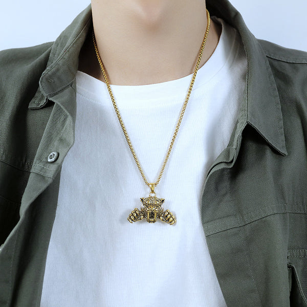 Men's Fashion Tiger Pendant Necklace-Mens Pendant Necklace-SunnyHouse Jewelry