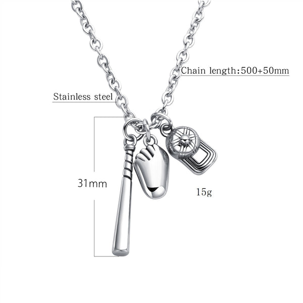 Men's Fashion Baseball Style Pendant Necklace-Mens Pendant Necklace-SunnyHouse Jewelry