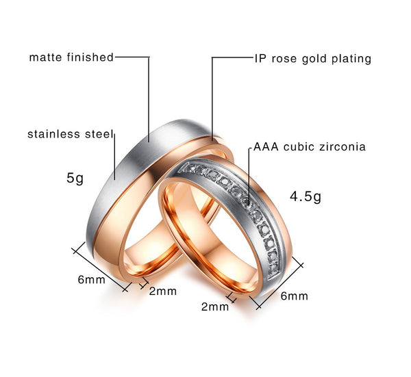 His & Hers Matching Set Fashion Style Couple Rings, Wedding Band Set, Valentine, Anniversary, Wedding, Promise, Engagement Ring-Couple Rings-SunnyHouse Jewelry