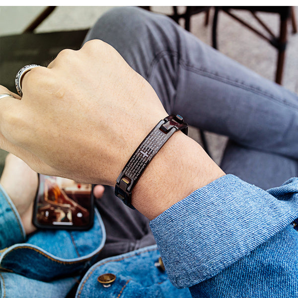 Men's Fashion Bible Cross Bracelet-Mens Bracelet-SunnyHouse Jewelry