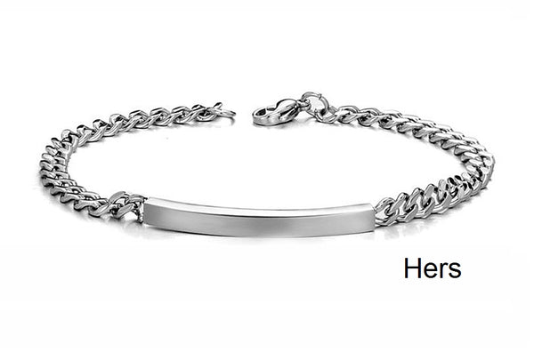 His & Hers Matching Set Simple Love Couple Bracelets, Valentine, Anniversary, Wedding, Promise, Engagement Gift-Couple Bracelets-SunnyHouse Jewelry