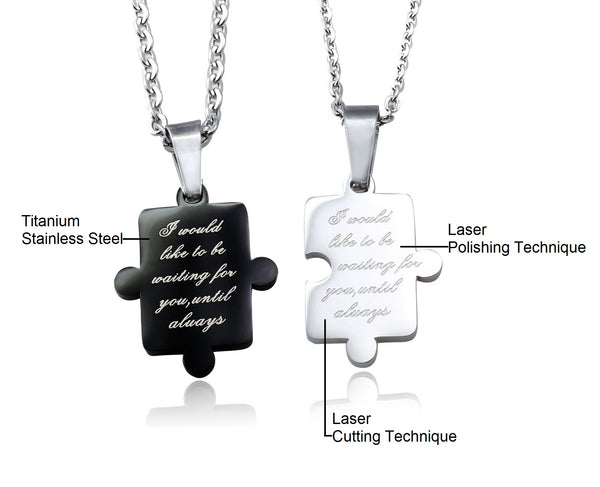 His & Hers Matching Set Be Waiting for You Couple Necklace Couple Jewelry Set-Couple Necklace-SunnyHouse Jewelry