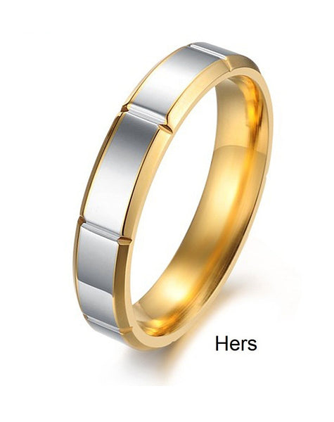His & Hers Matching Set Simple Style Couple Rings, Wedding Band Set, Valentine, Anniversary, Wedding, Promise, Engagement Ring-Couple Rings-SunnyHouse Jewelry