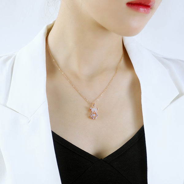 Women's Fashion Teddy Bear Pendant Necklace-Womens Pendant Necklace-SunnyHouse Jewelry
