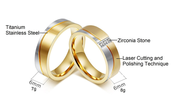 His & Hers Matching Set Simple Love Style Couple Rings, Wedding Band Set, Valentine, Anniversary, Wedding, Promise, Engagement Ring-Couple Rings-SunnyHouse Jewelry