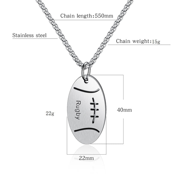 Men's Fashion Rugby Pendant Necklace-Mens Pendant Necklace-SunnyHouse Jewelry