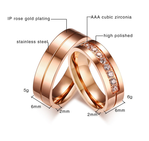 His & Hers Matching Set Simple Love Style Couple Rings, Wedding Band Set, Valentine, Anniversary, Wedding, Promise, Engagement Ring-Couple Rings-SunnyHouse Jewelry
