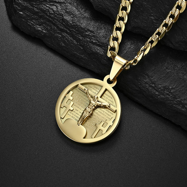 Men's Fashion Jesus Cross Tag Pendant Necklace-Mens Pendant Necklace-SunnyHouse Jewelry