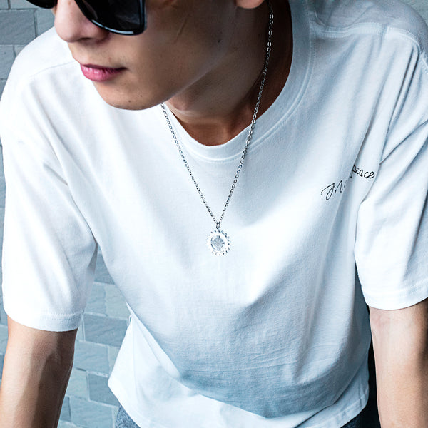 His & Hers Matching Set Love Never Stop Tag Pendant Necklace Couple Jewelry Set-Couple Necklace-SunnyHouse Jewelry