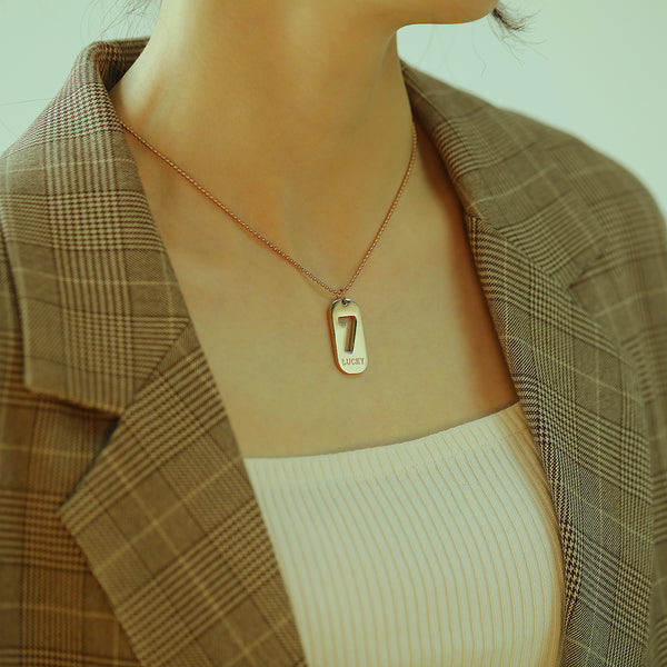Women's Fashion Lucky 7 Pendant Necklace-Womens Pendant Necklace-SunnyHouse Jewelry