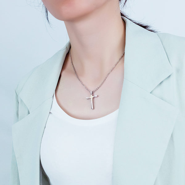 His & Hers Matching Set Couple Cross Tag Pendant Necklace Couple Jewelry Set-Couple Necklace-SunnyHouse Jewelry