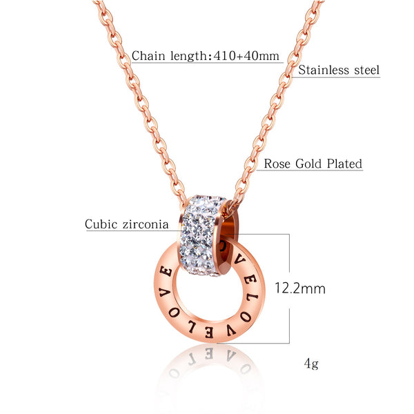 Women's Fashion Diamond Ring Pendant Necklace-Womens Pendant Necklace-SunnyHouse Jewelry