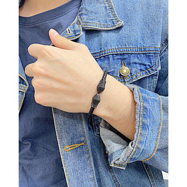 Men's Fashion Snake Leather Bracelet-Mens Bracelet-SunnyHouse Jewelry