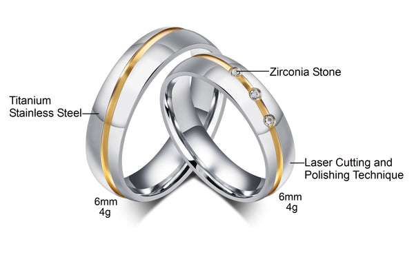 His & Hers Matching Set Simple Style Couple Rings, Wedding Band Set, Valentine, Anniversary, Wedding, Promise, Engagement Ring-Couple Rings-SunnyHouse Jewelry