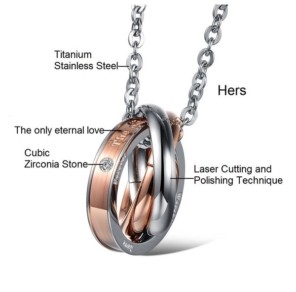 His & Hers Matching Set Only Eternal Love to You Couple Necklace Couple Jewelry Set-Couple Necklace-SunnyHouse Jewelry
