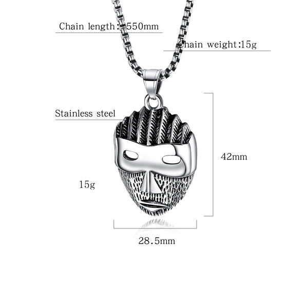 Men's Fashion Ninja Face Pendant Necklace-Mens Pendant Necklace-SunnyHouse Jewelry
