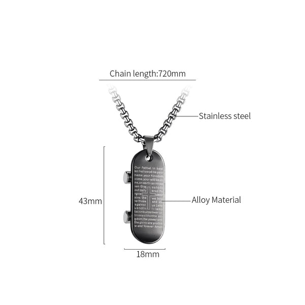 Men's Fashion Skateboard Pendant Necklace-Mens Pendant Necklace-SunnyHouse Jewelry