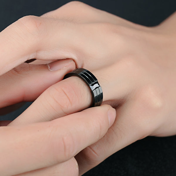 Men's Fashion Black Ring-Mens Ring-SunnyHouse Jewelry