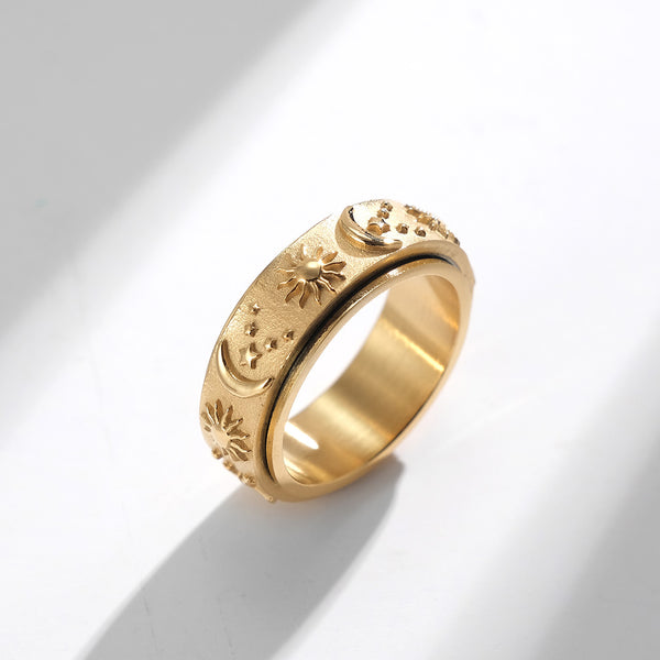 Men's Fashion Sun and Moon Ring-Mens Ring-SunnyHouse Jewelry
