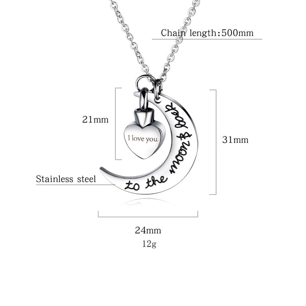 Men's Fashion I Love You to the Moon and Back Pendant Necklace-Mens Pendant Necklace-SunnyHouse Jewelry