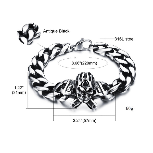 Men's Fashion Skull Hip Hop Bracelet-Mens Bracelet-SunnyHouse Jewelry