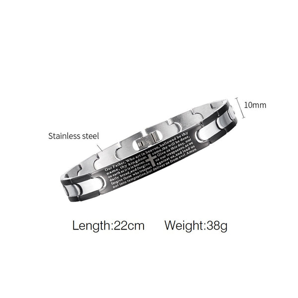 Men's Fashion Bible Cross Bracelet-Mens Bracelet-SunnyHouse Jewelry