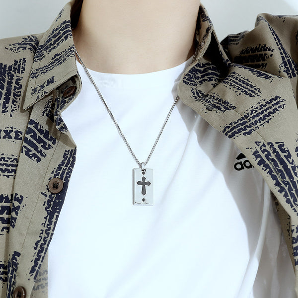 Men's Fashion Cross Pendant Necklace-Mens Pendant Necklace-SunnyHouse Jewelry