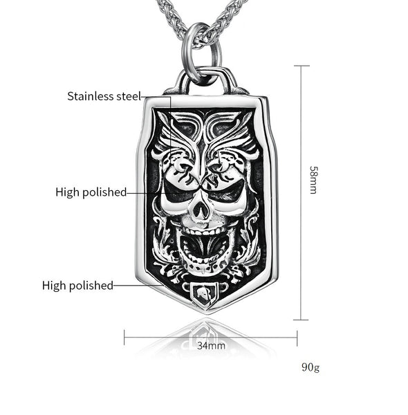 Men's Fashion Men's Gothic Fan Pendant Necklace-Mens Pendant Necklace-SunnyHouse Jewelry