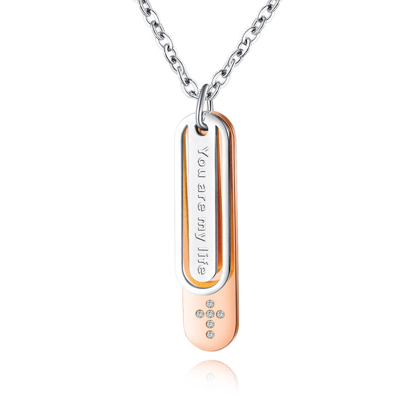 His & Hers Matching Set You Are My Life Tag Pendant Necklace Couple Jewelry Set-Couple Necklace-SunnyHouse Jewelry