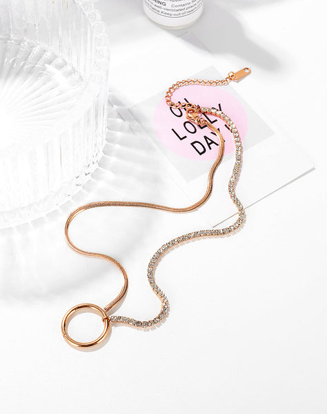 Women's Fashion Simple Ring Pendant Necklace-Womens Pendant Necklace-SunnyHouse Jewelry
