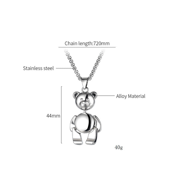 Men's Fashion Hip Hop Bear Pendant Necklace-Mens Pendant Necklace-SunnyHouse Jewelry