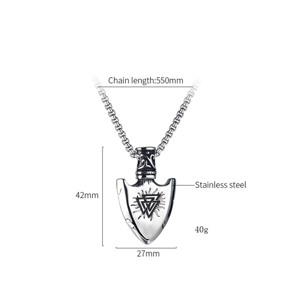 Men's Fashion Hip Hop Shield Pendant Necklace-Mens Pendant Necklace-SunnyHouse Jewelry