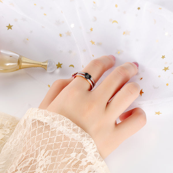 Women's Fashion Rose Gold Love Ring-Womens Ring-SunnyHouse Jewelry
