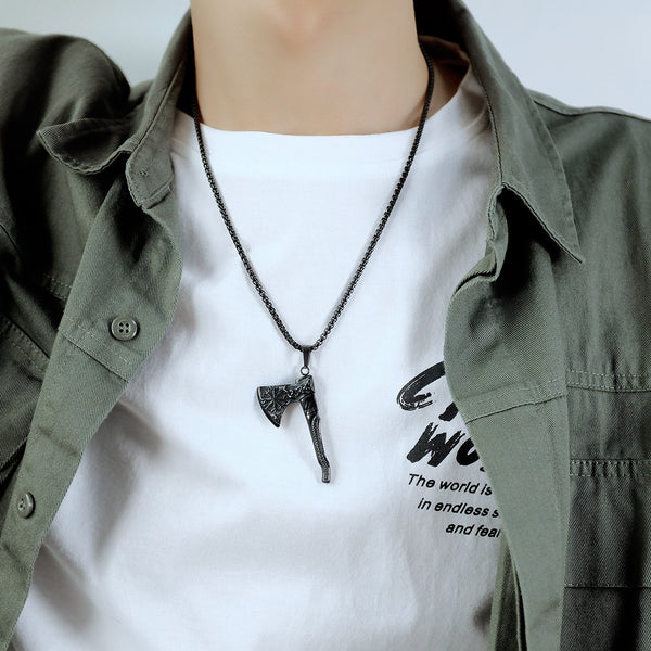 Men's Fashion Hip Hop AX Pendant Necklace-Mens Pendant Necklace-SunnyHouse Jewelry