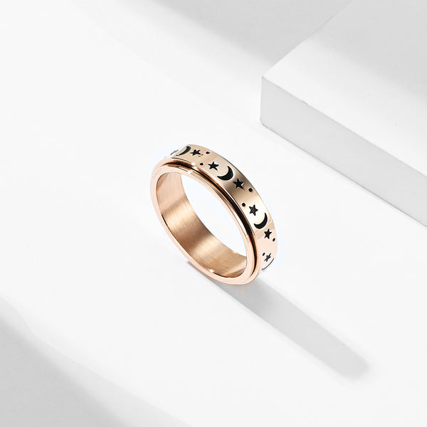 Women's Fashion Moon and Star Ring-Womens Ring-SunnyHouse Jewelry