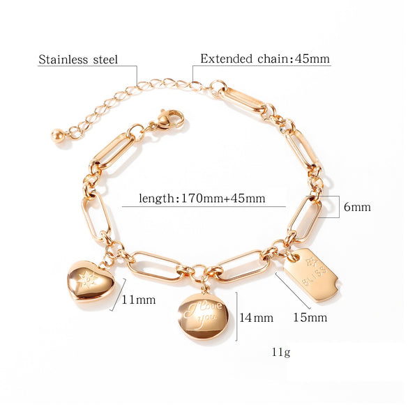 Women's Fashion I Love You Bracelet-Womens Bracelet-SunnyHouse Jewelry