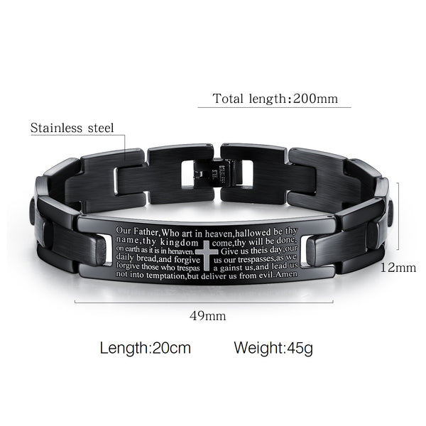 Men's Fashion Bible Cross Bracelet-Mens Bracelet-SunnyHouse Jewelry