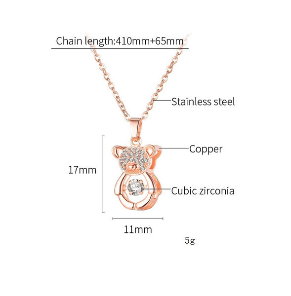 Women's Fashion Teddy Bear Pendant Necklace-Womens Pendant Necklace-SunnyHouse Jewelry
