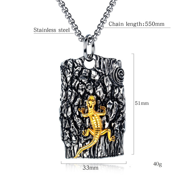 Men's Fashion Gecko Tag Pendant Necklace-Mens Pendant Necklace-SunnyHouse Jewelry