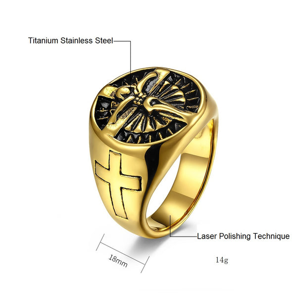 Men's Fashion Hip Hop, Cross Ring-Mens Ring-SunnyHouse Jewelry