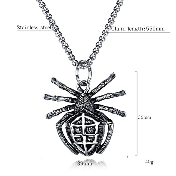 Men's Fashion Spider Pendant Necklace-Mens Pendant Necklace-SunnyHouse Jewelry