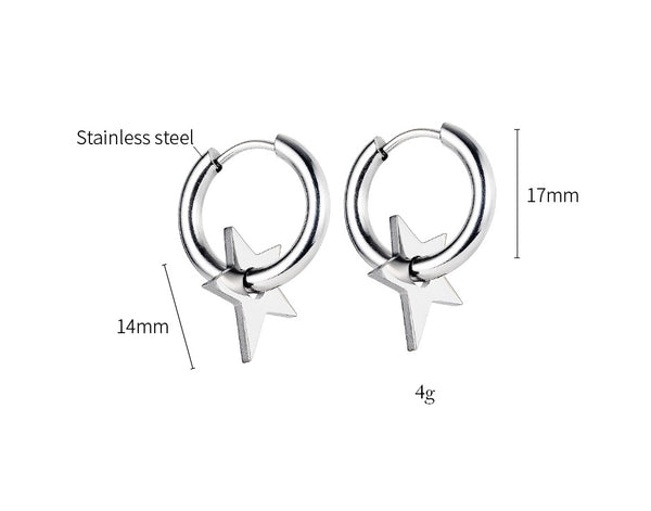 Women's Fashion Star Hoop Earrings-Womens Earrings-SunnyHouse Jewelry