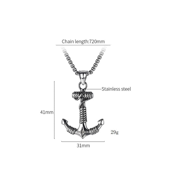 Men's Fashion Ancient Anchor Pendant Necklace-Mens Pendant Necklace-SunnyHouse Jewelry