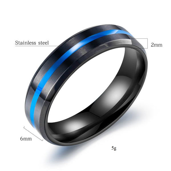 Men's Fashion Black and Blue Ring-Mens Ring-SunnyHouse Jewelry