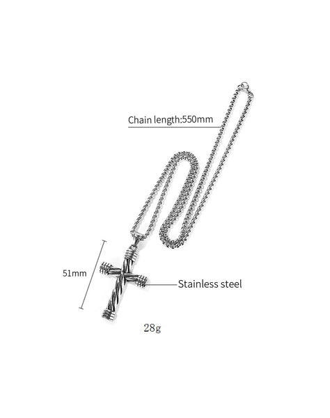 Men's Fashion Rope Cross Pendant Necklace-Mens Pendant Necklace-SunnyHouse Jewelry
