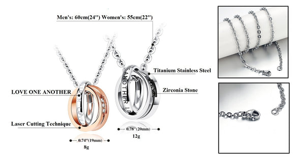 His & Hers Matching Set Love One Another Couple Necklace Couple Jewelry Set-Couple Necklace-SunnyHouse Jewelry
